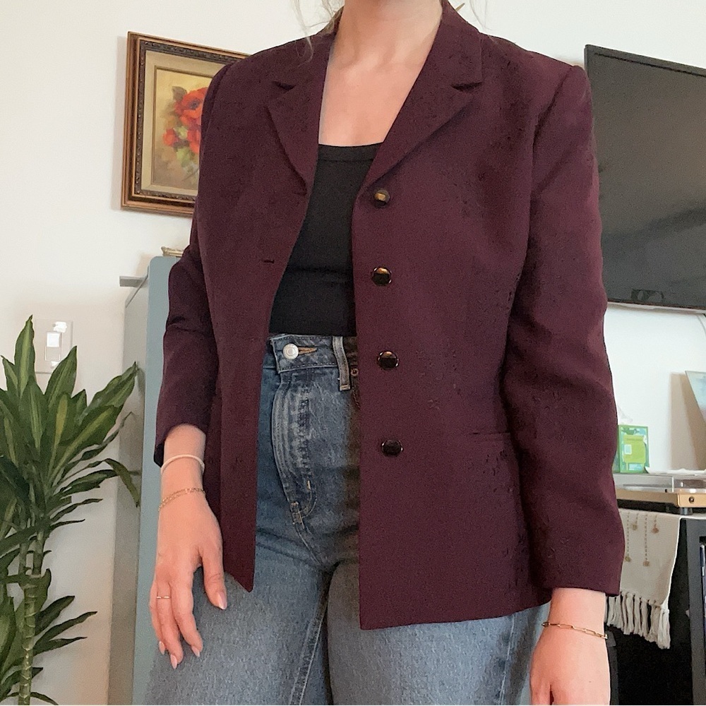 Jacqueline Ferrar Burgundy Blazer